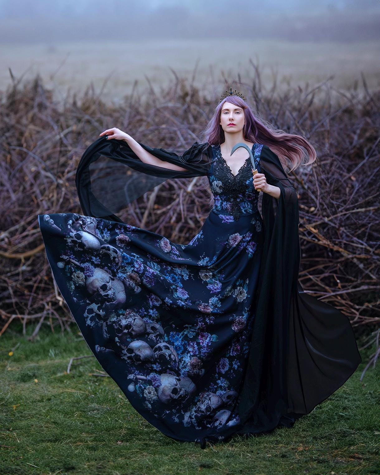 skull lace wedding dress This dress looks like it was made for a royal Gothic wedding with diamond  skull design for the bride