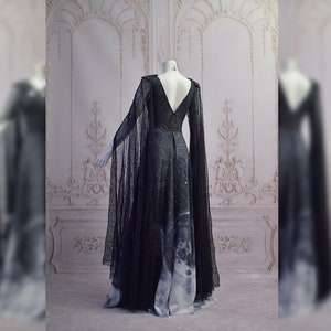 Ombre moon dress gothic forest witchy image 4
