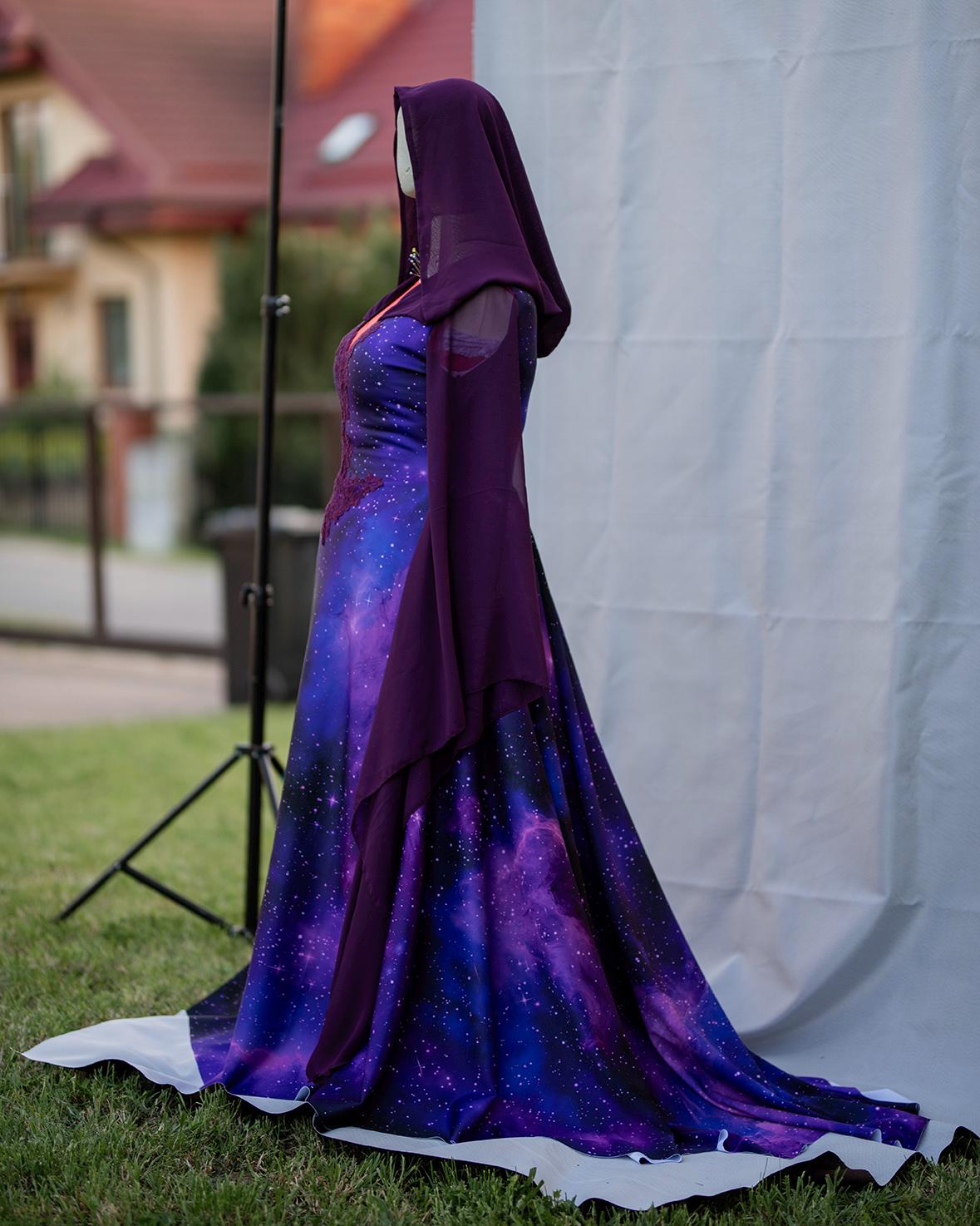 purple celestial dress Celestial Wrap Dress - Purple / Gold