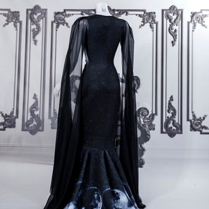 Black Lace Moon Phases Gown - Etsy