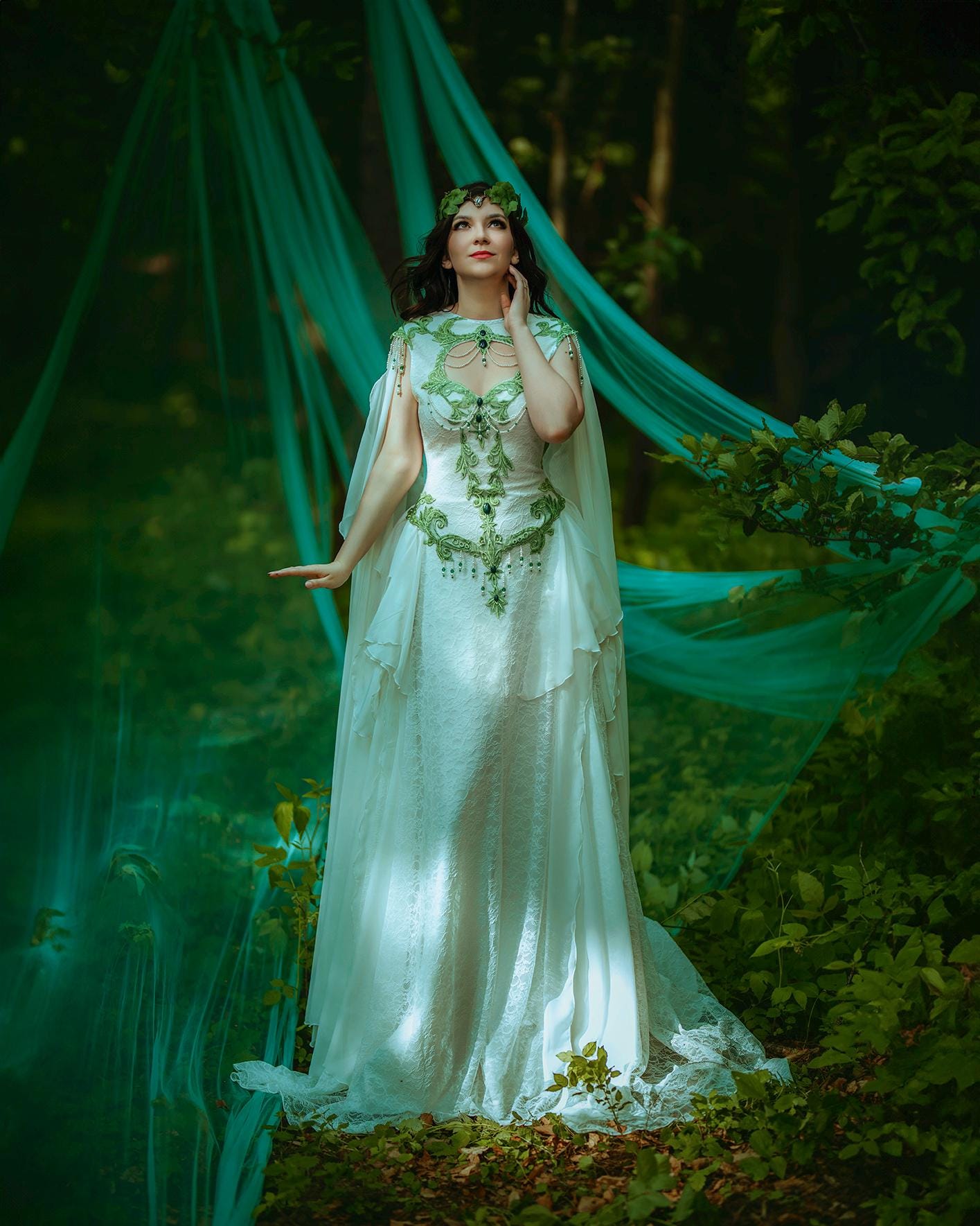 green and white elf dress Smiling Elf Dress – Only Little Once main image 0