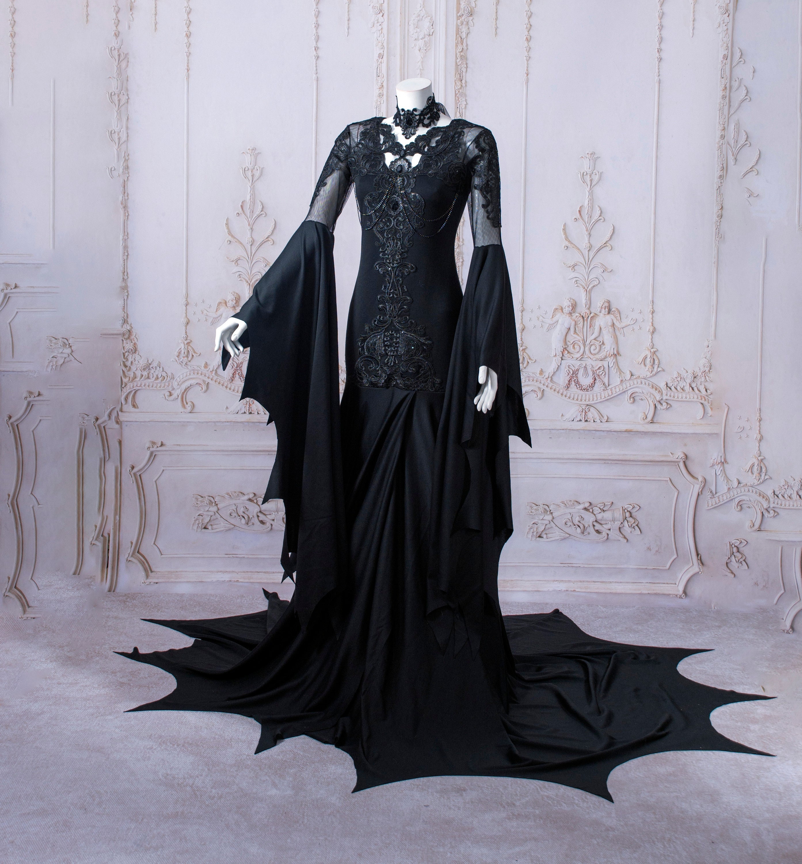 plus size morticia addams dress