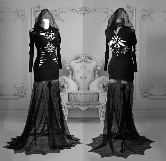 morticia addams black dress