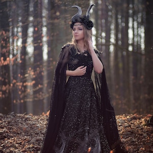 Ombre moon dress gothic forest witchy image 7