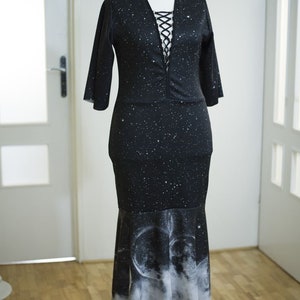 dress prototype 6-8 size gothic halloween baroque skull beads romantic evening photoshooting photoshoot fancy fairy