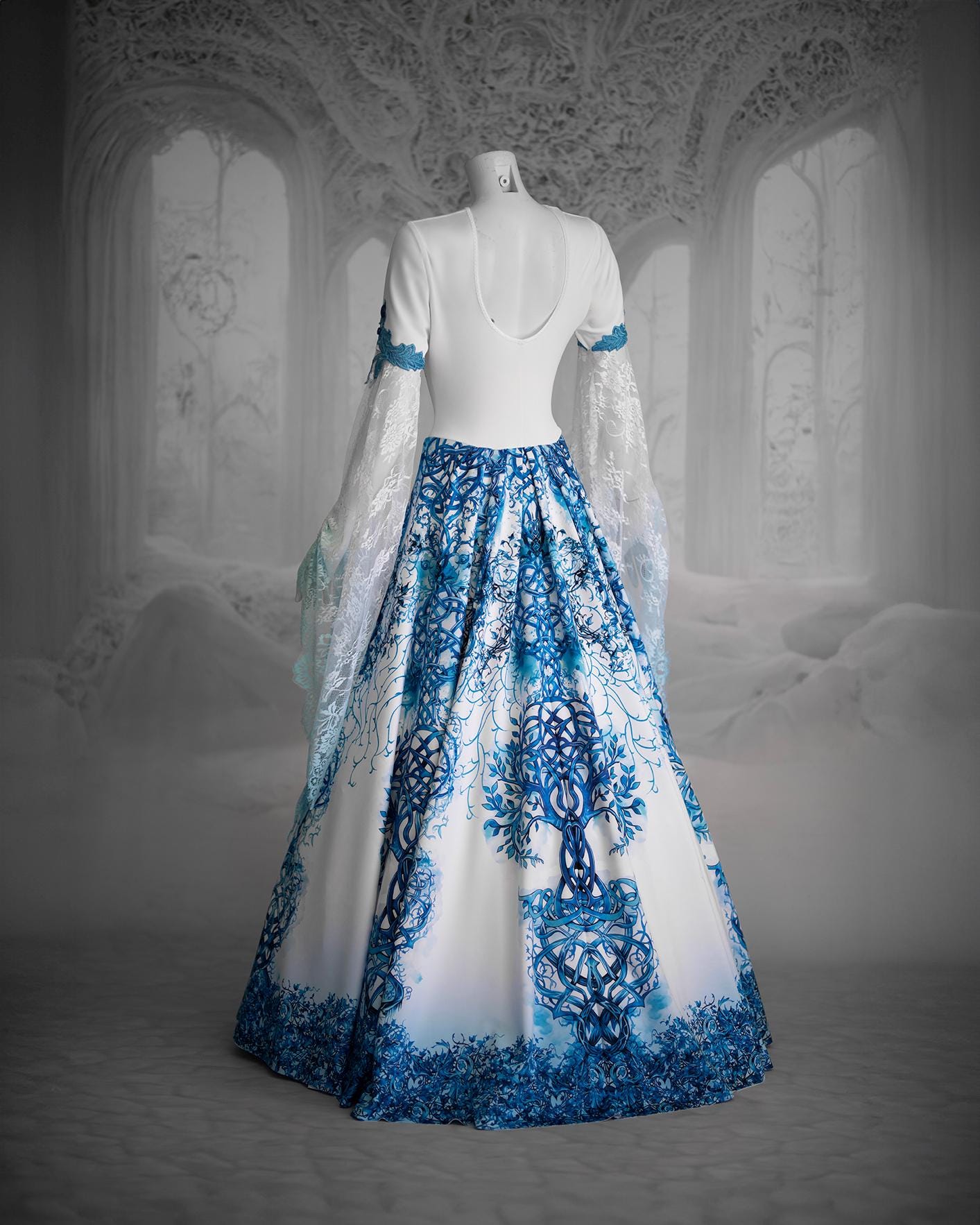 blue and pink long dress Light Sky Blue Ball Gown Long Formal Dress Pink 3D Floral Quinceanera  Dresses MLH06987