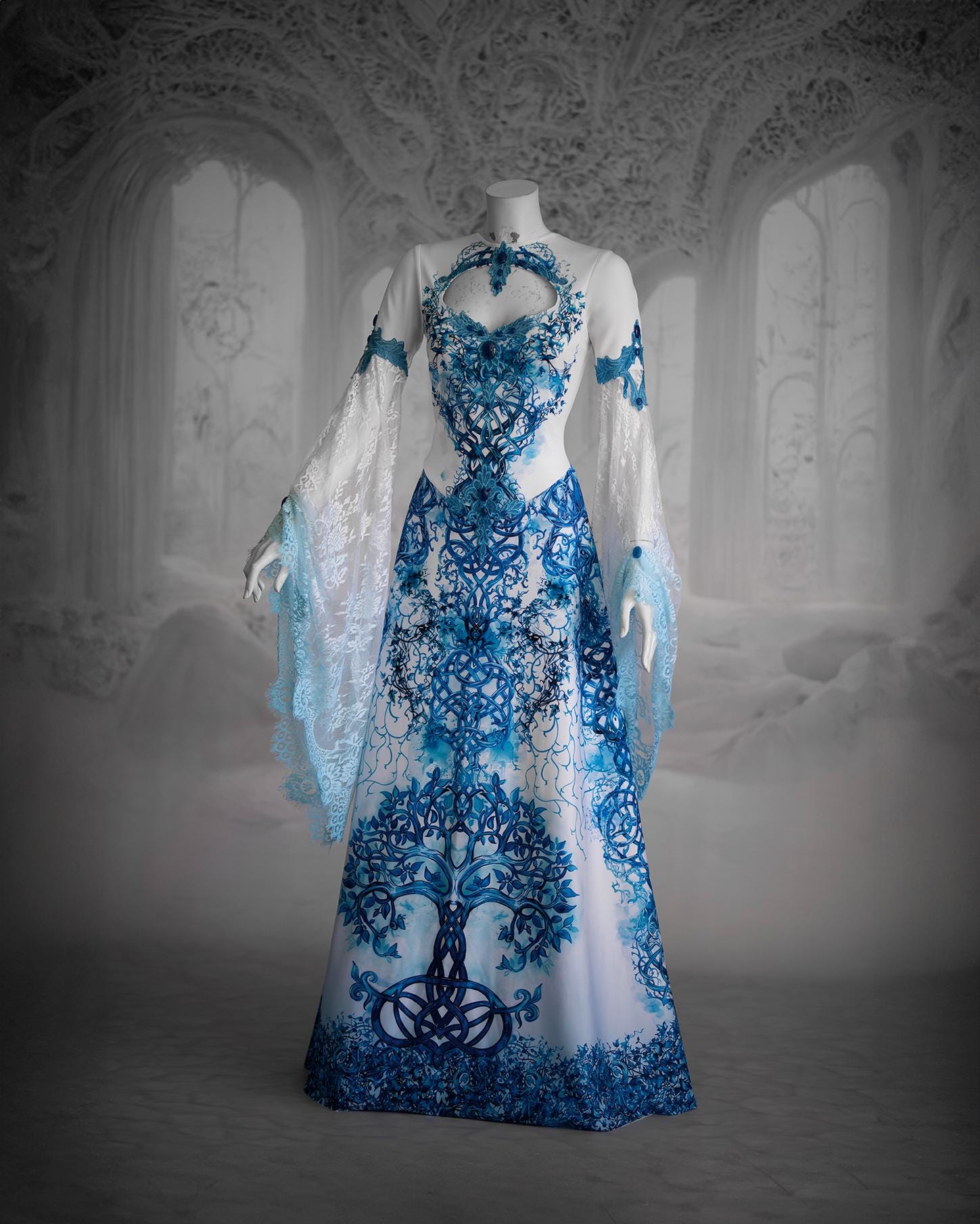celtic blue wedding dress Vintage Celtic Corset A Line Wedding Dresses Fairy... From Chicweddings,  Rs.15,133.41