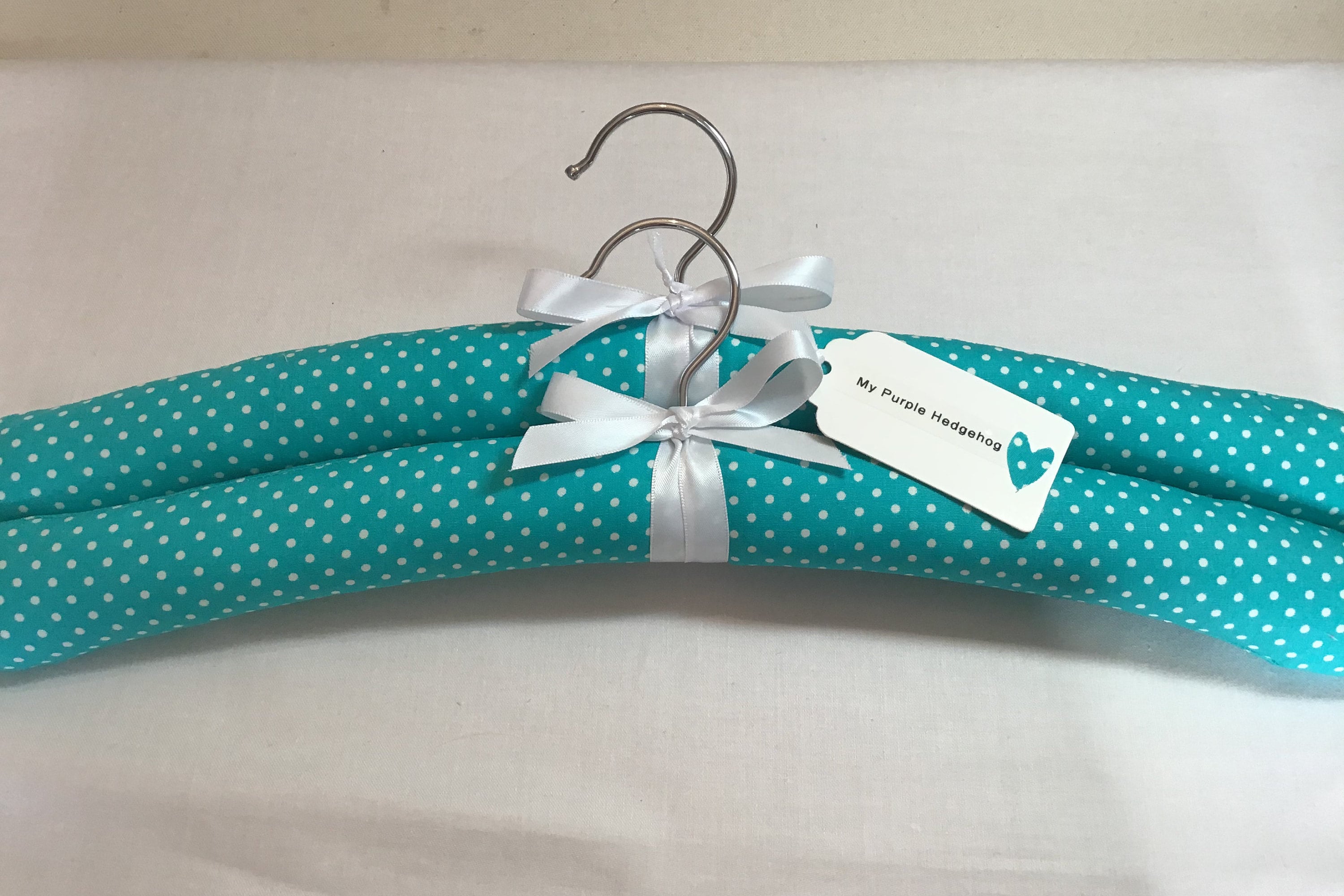 Set of Two Handmade Padded Clothes Hangers Polka Dot Etsy UK