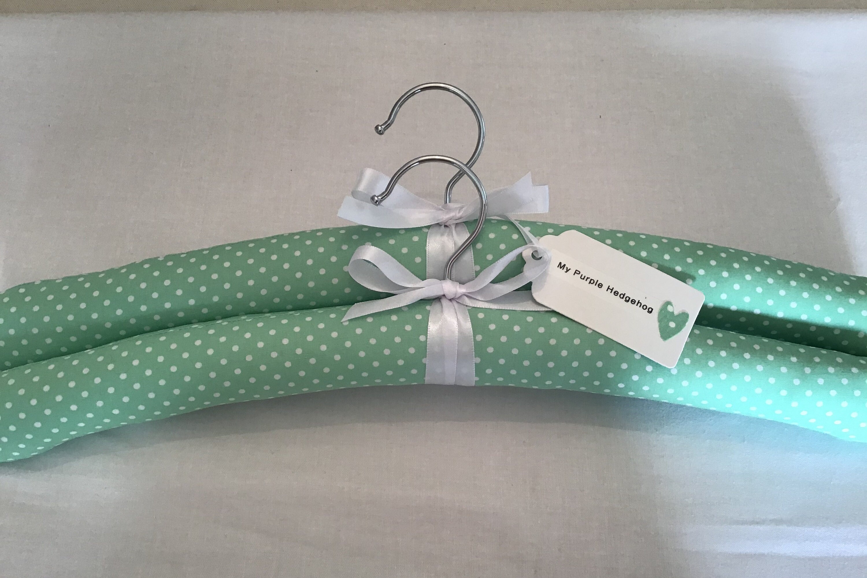 Set of Two Handmade Padded Clothes Hangers Polka Dot Etsy UK