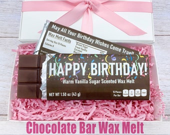 Birthday Wax Melt, Birthday Candle Gift, Dessert Candle, Unique Birthday Gift, Personalized Box, Bakery Wax Melt, Chocolate Lover, Vanilla