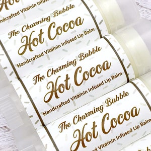 Hot Cocoa Lip Balm, Christmas Lip Balm, Christmas Chapstick, Dessert Lip Balm, Winter Chapstick Set, Beeswax Lip Balm, Shea Butter Lip Balm