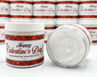 Happy Valentines Day Moisturizer Cream for Face Hands and Body, Handmade Body Butter Lotion with Shea Butter for Girlfriend Wife or Daughter