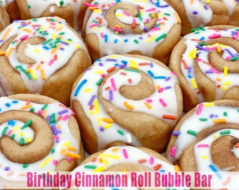 Birthday Cinnamon Roll Bubble Bar, Cinnamon Bubble Bath Bar Gift, Spa Gift Mom, Bath Gift Kid, Unique Spa Gift, Solid Bubble Bath, Spa Gift