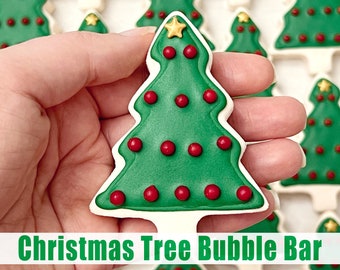 Christmas Tree Sugar Cookie Bubble Bar, Holiday Bath Cookie Mom, Solid Bubble Bath, Spa Gift Mom, Stocking Stuffer Gift Kid, Spa Cookie Bar