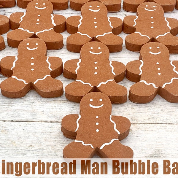 Christmas Gingerbread Man Bubble Bar, Bubble Bath, Gingerbread Solid Bubble Bath, Spa Gift Mom, Bath Gift Kid, Holiday Stocking Stuffer Gift