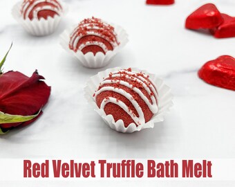 Valentine's Day Truffle Bath Melt for Girlfriend Wife Teen or Kid, Handmade Unique Self-Care Hygge Relaxation Galentine Gift for Best Friend