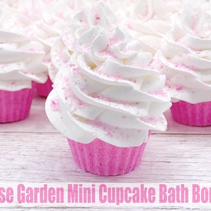 Rose Bath Bomb, Rose Cupcake Bath Bomb, Bath Bomb Gift Mom, Rose Spa Gift Set, Rose Bath Fizzy Cupcake, Fizzy Spa Set Mom, Bath Bomb Cupcake image 1