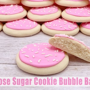 Rose Sugar Cookie Bubble Bar, Rose Bath Cookie, Solid Bubble Bath, Spa Gift Mom, Bath Gift Kid, Bubble Bath Gift Set, Spa Cookie Bar, Cookie