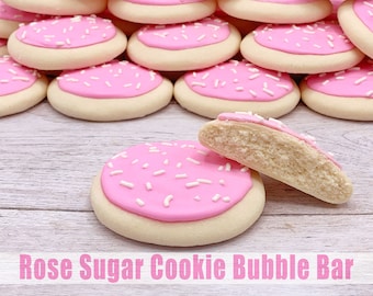 Rose Sugar Cookie Bubble Bar, Rose Bath Cookie, Solid Bubble Bath, Spa Gift Mom, Bath Gift Kid, Bubble Bath Gift Set, Spa Cookie Bar, Cookie