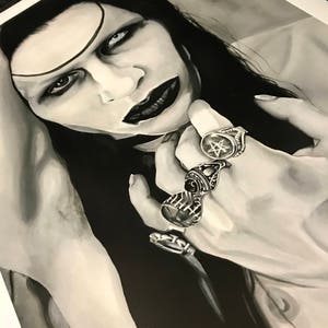 Rock God ( Marilyn Manson ) - 12X18&quot; Premium Luster Epson Print