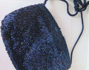 Vintage Black beaded evening purse