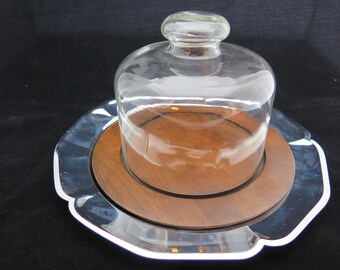 Covered Food serving dome and silver tray