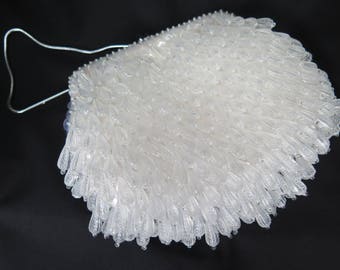 Vintage White Walborg Evening bag and Clutch Purse Made in Hong Kong