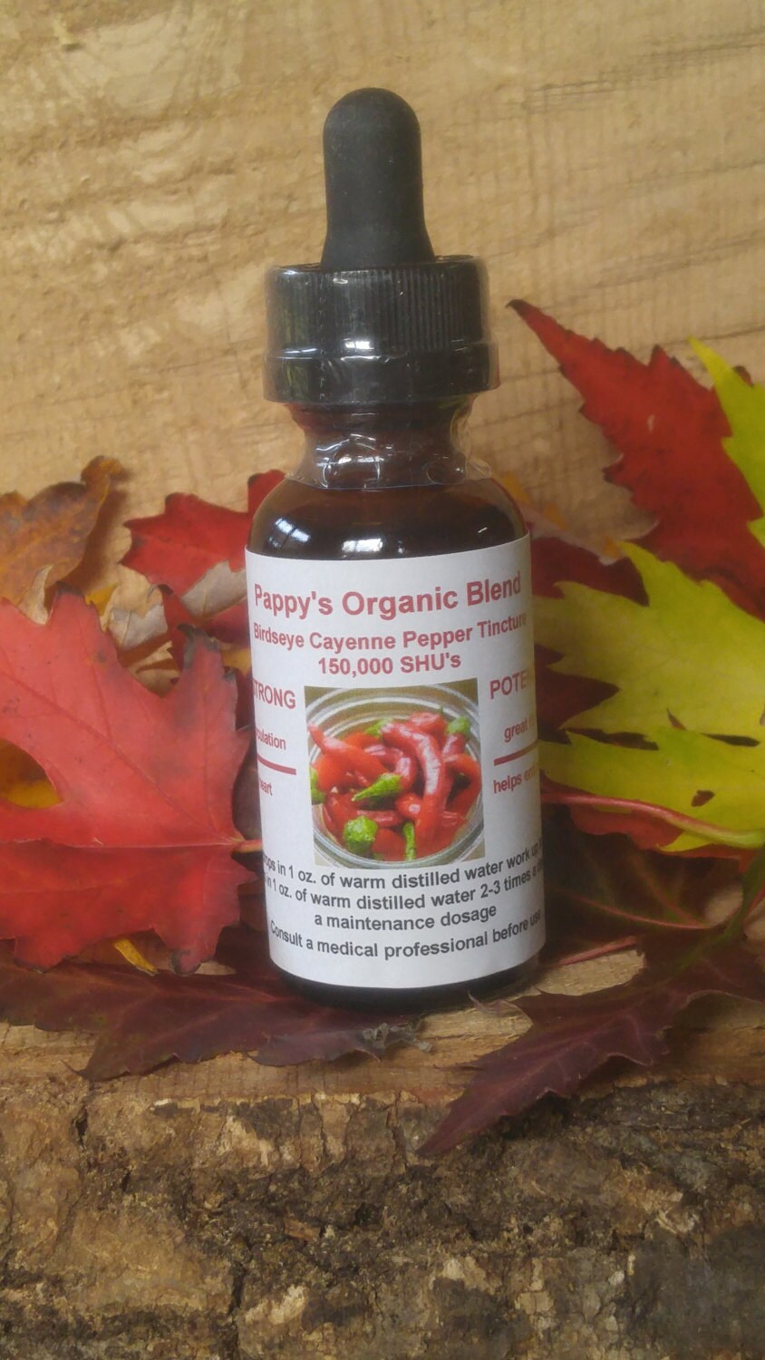 Organic Birdseye Cayenne Pepper Tincture 150k SHU's Etsy