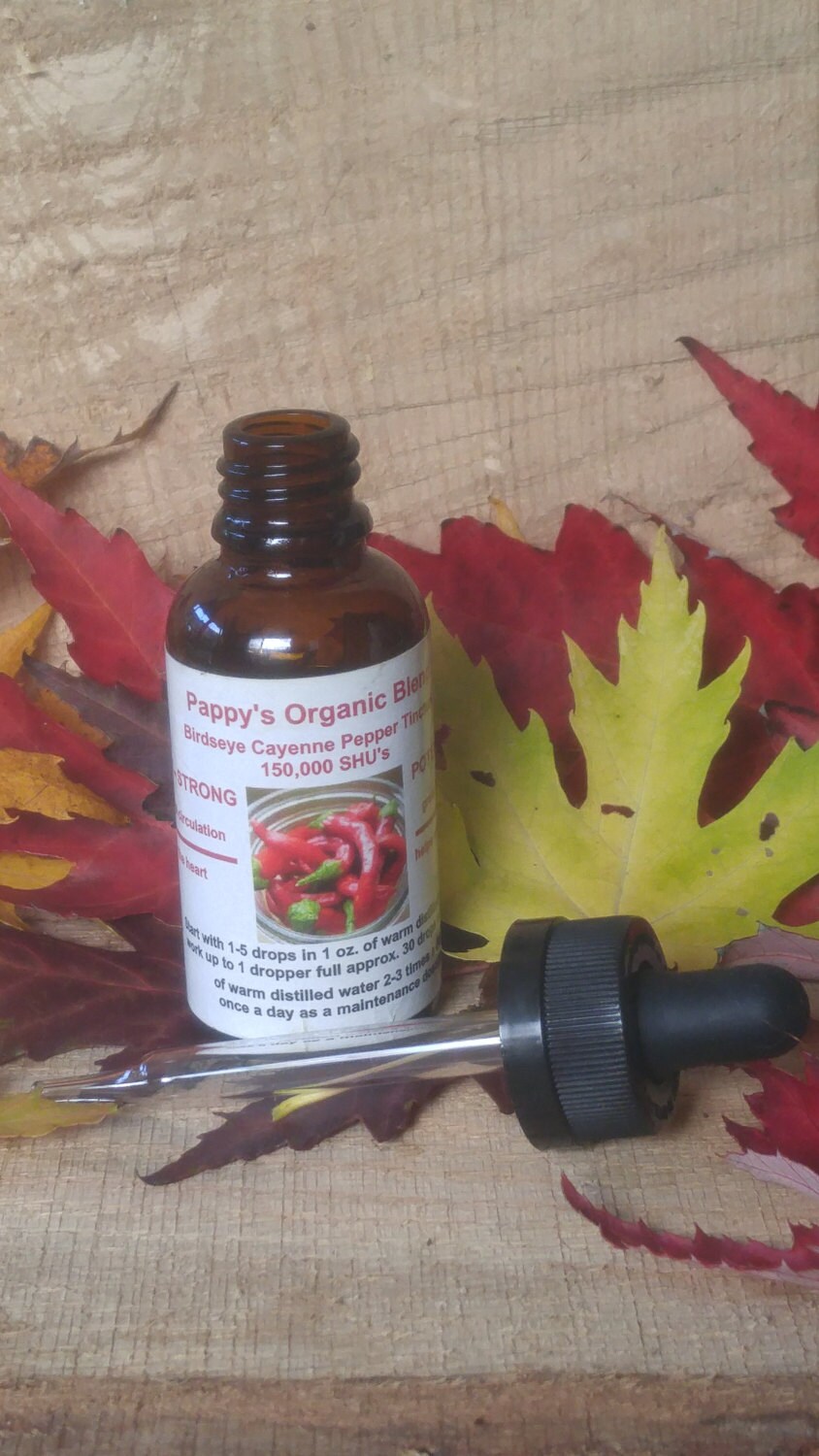 Organic Birdseye Cayenne Pepper Tincture 150k SHU's Etsy