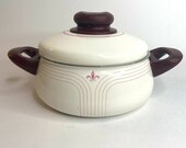 Vintage SILIT German Mid Century Modern Fleur de Lis 14 cm Enamel Cookware Stove