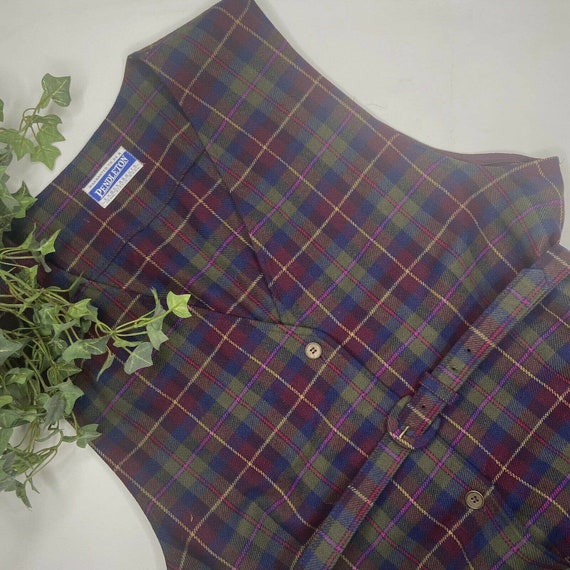 Vintage Pendelton Knockabouts Purple Plaid Sleevel