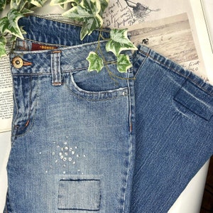 Merlot Poppy Stardust Rhinestone Jeans Small