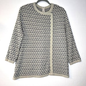 Castlebrook Vintage Geometric Print Knit Asymmetrical Front Sweater size 20