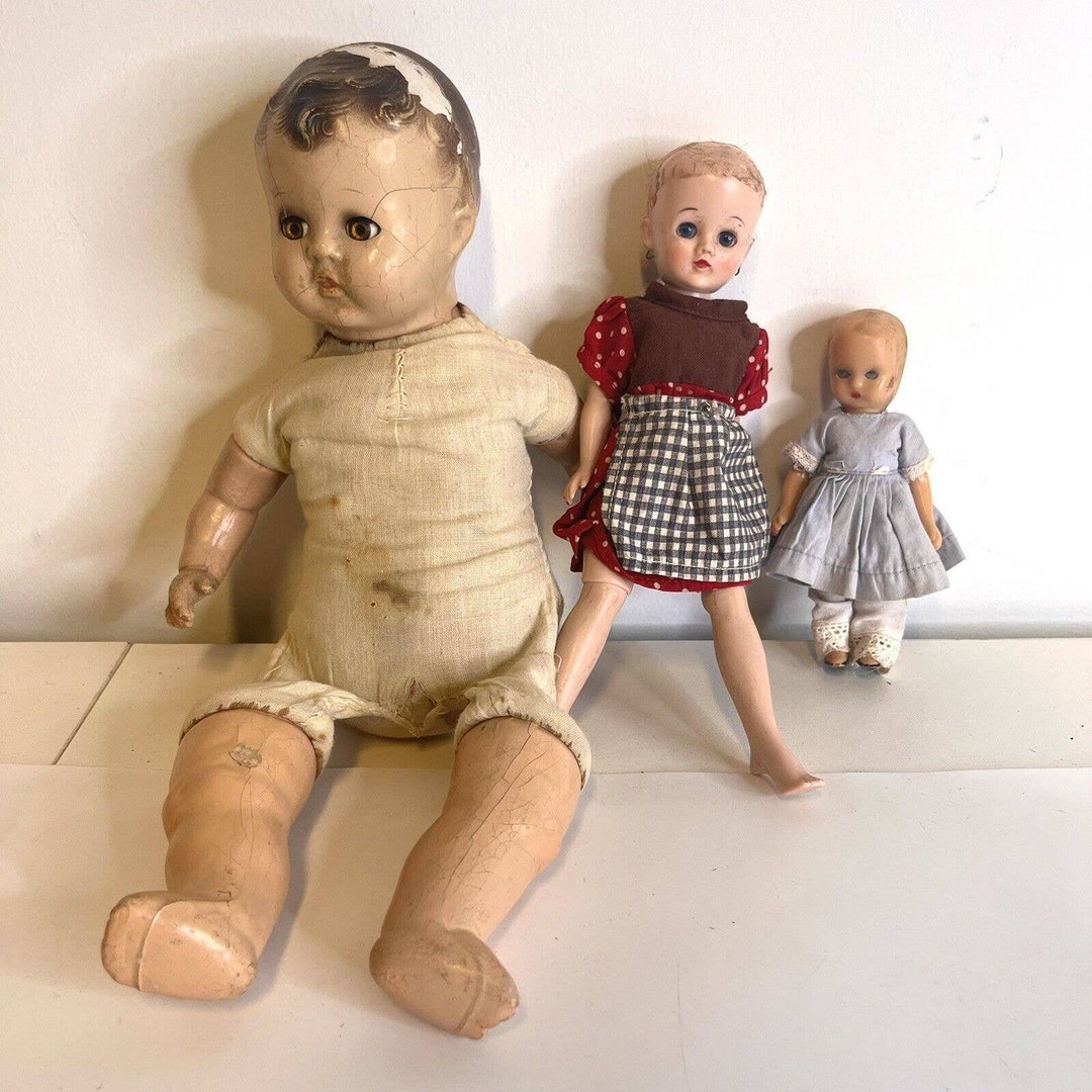 Vintage Set of 3 Ceramic & Plastic Baby Dolls Eyes Open Shut Etsy