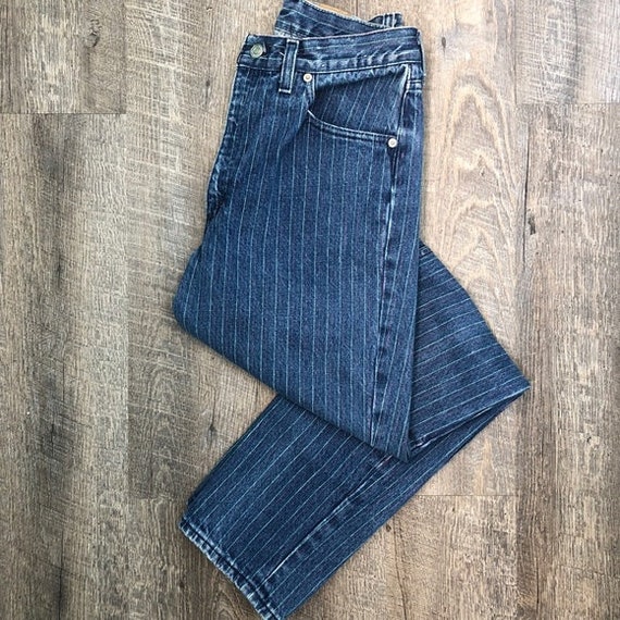 pinstripe levi jeans