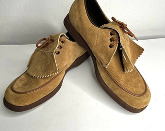 Austad Vintage Brown Suede Kiltie Tongue Golf Shoes size 9.5 M