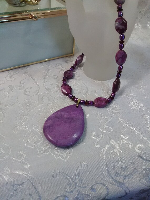 Purple Gemstone Necklace:
