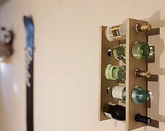 WINE WALL RACK | rack for 5 wine bottles | wall rack for five wine bottles