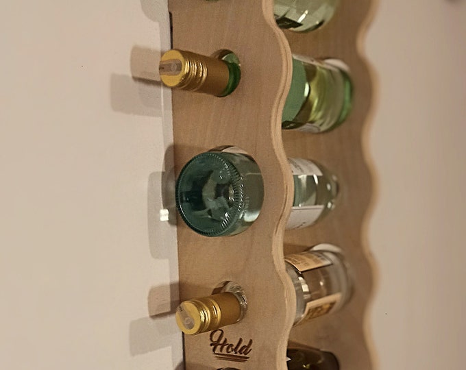Featured listing image: WINE WALL RACK | rack for 5 wine bottles | wall rack for five wine bottles