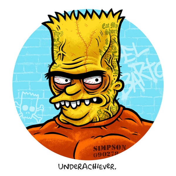 Bart Simpson "Underachiever" Print