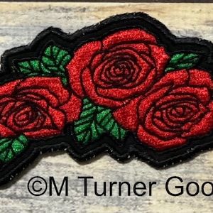 Embroidered Rose Sew On Iron On Patch