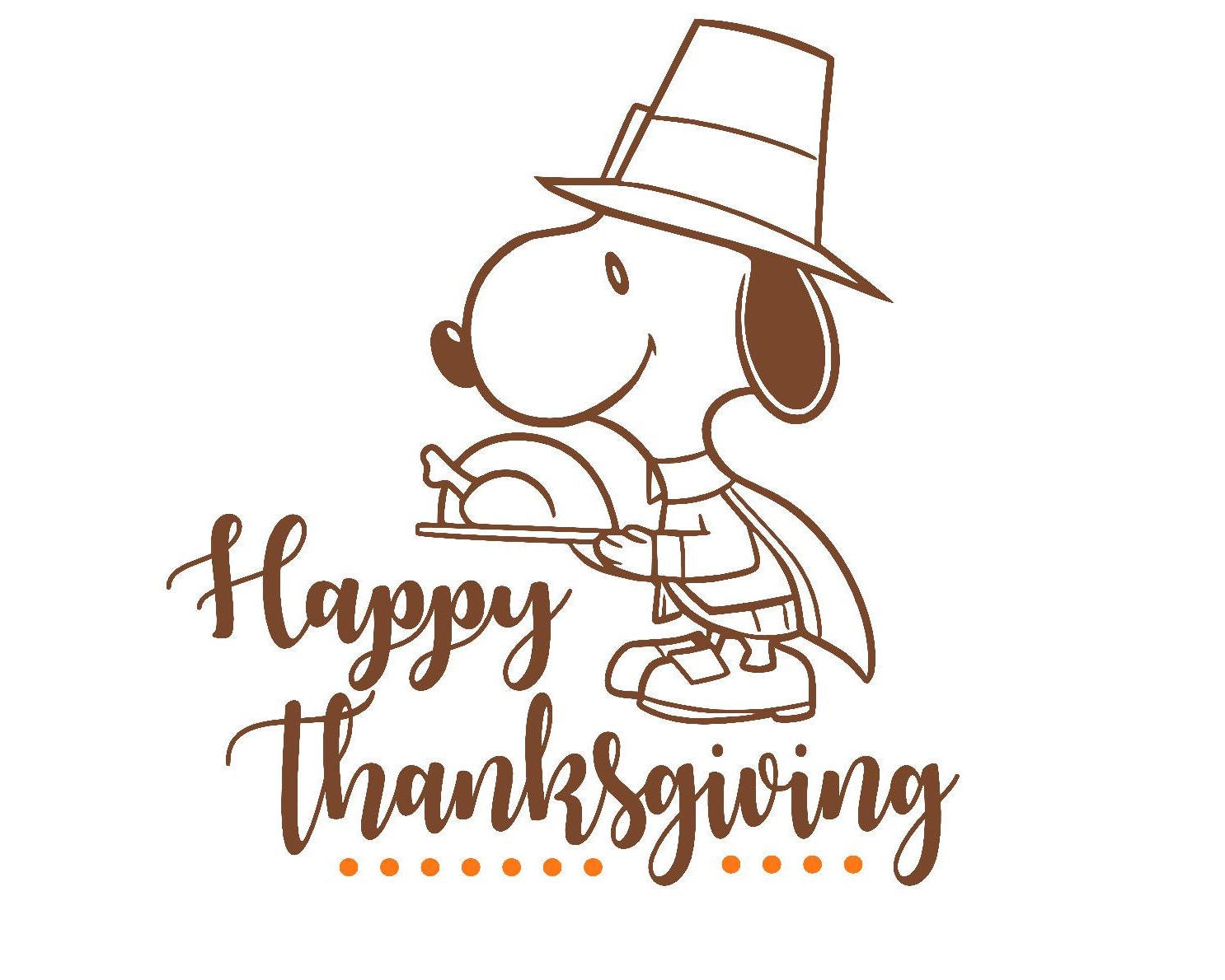 Snoopy Peanuts Happy Thanksgiving SVG Digital File | Etsy