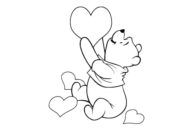 Download Winnie The Pooh Valentines Day Disney SVG Digital Cut File ...