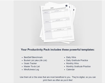 Digital Productivity Goals Tracker Gratitude Wins UNLIMITED PRINTS