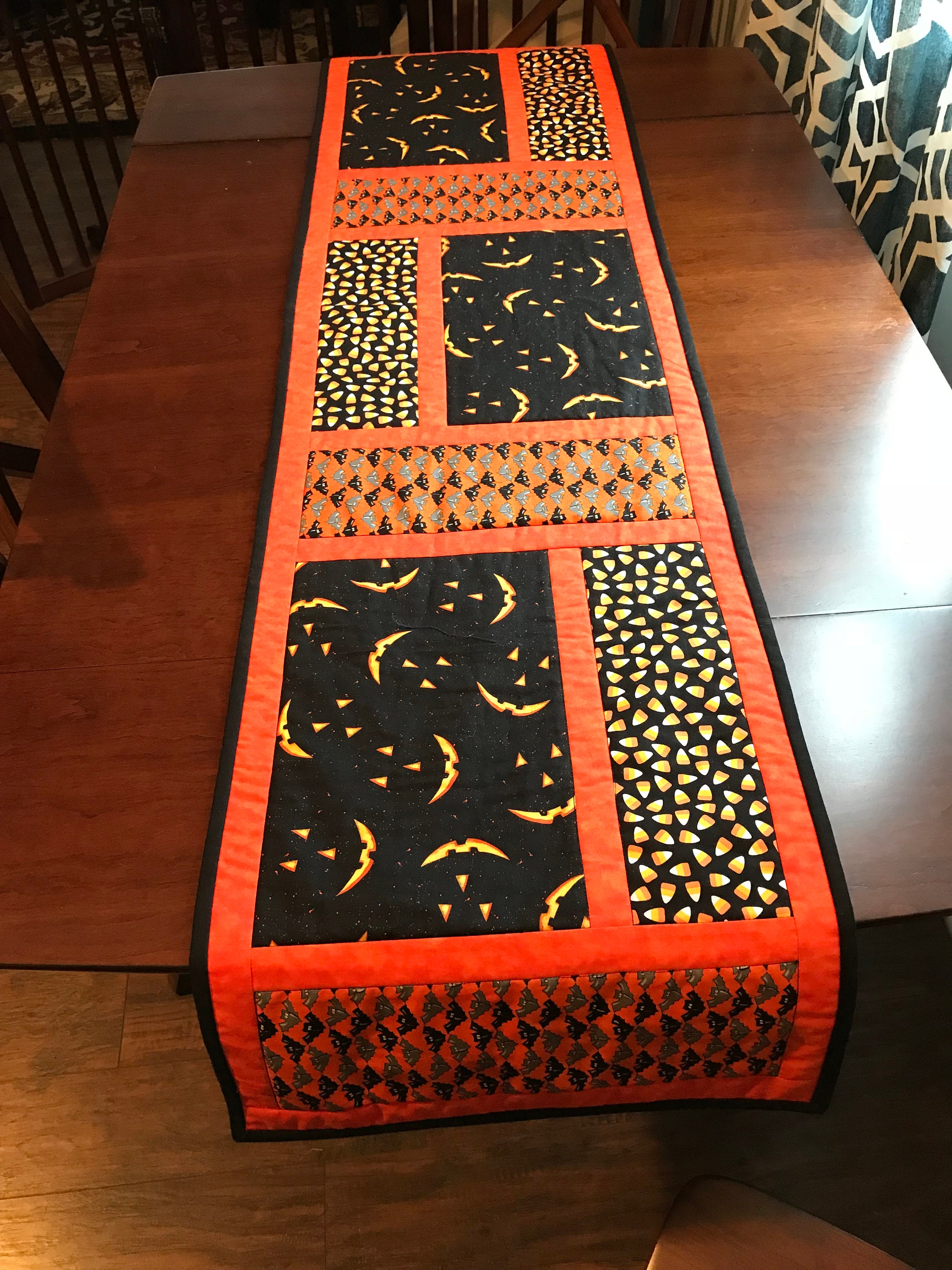 Quilted Halloween Table Runner Etsy