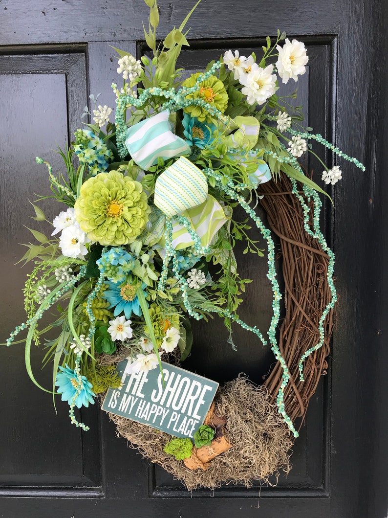 Nautical Wreath Coastal Wreath Beach Wreath Coastal Decor Etsy