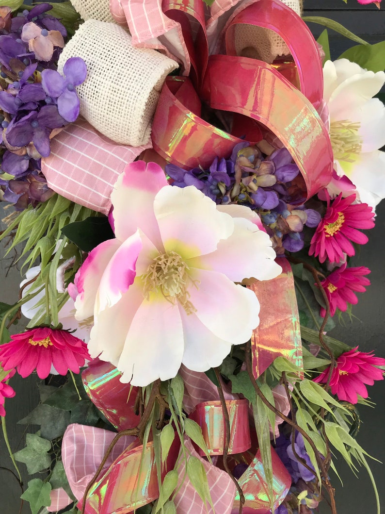 Spring Front Door Swag Wreaths Front Door Decor Lux Floral Swag Front Door Wreath Front Door Swag Spring Swags Summer Floral Swag