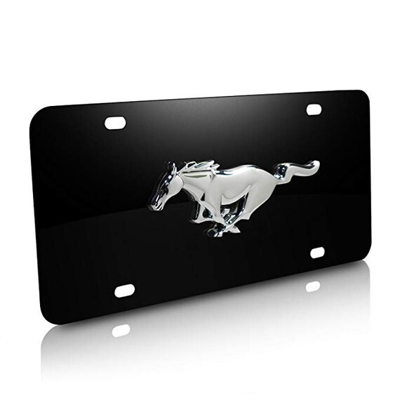 3D Ford Mustang Mirror Stainless Steel License Plate Frame 2PCS Front /& Back