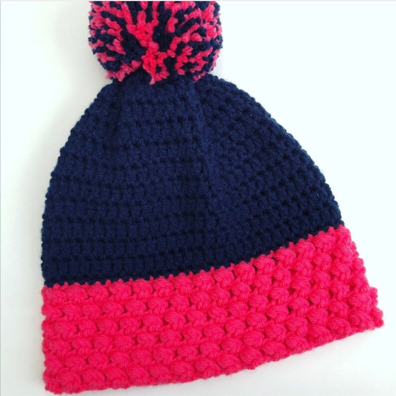 puff stitch hat pink beanie winter beanie women beanie Adult winter hat pom pom beanie navy beanie crochet hat winter hat knit hat