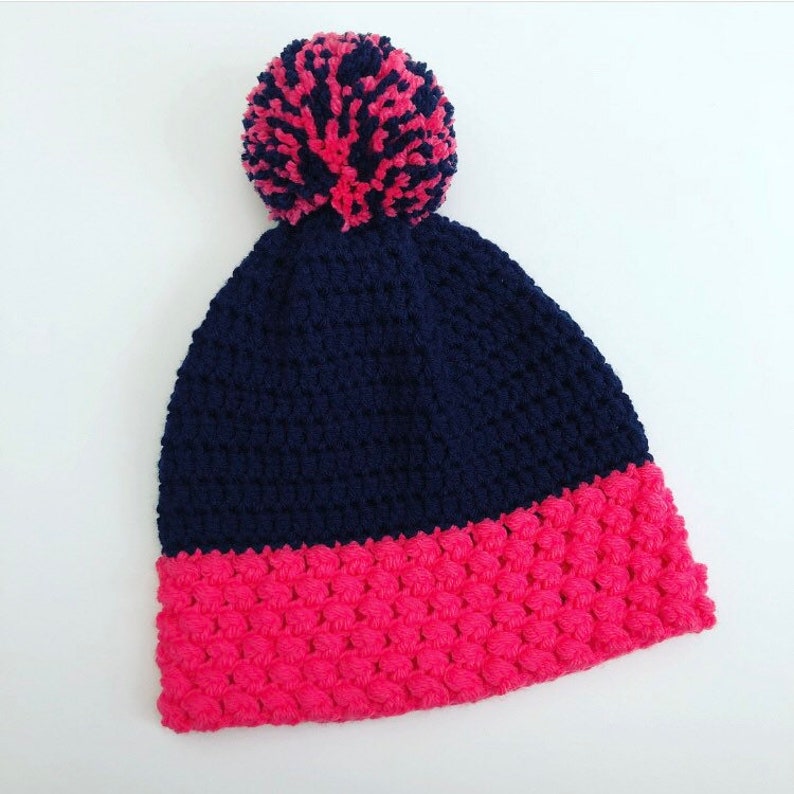 puff stitch hat pink beanie winter beanie women beanie Adult winter hat pom pom beanie navy beanie crochet hat winter hat knit hat